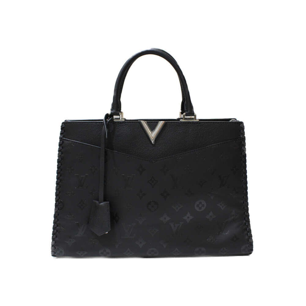 Louis Vuitton Very Zip Tote smooth leather black bag handbag shoulder strap